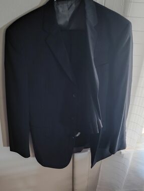 jf j.ferrar Black Pinstripe Suit Jacket